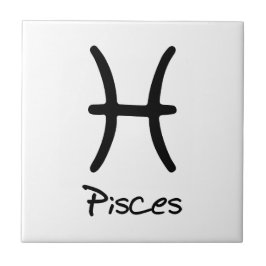 Pisces Zodiac Sign auf weißem Hintergrund Fliese