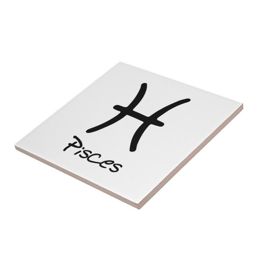 Pisces Zodiac Sign auf weißem Hintergrund Fliese (Seite)