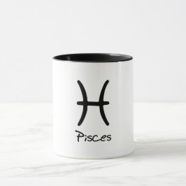 Pisces Zodiac Sign auf weißem Hintergrund Tasse