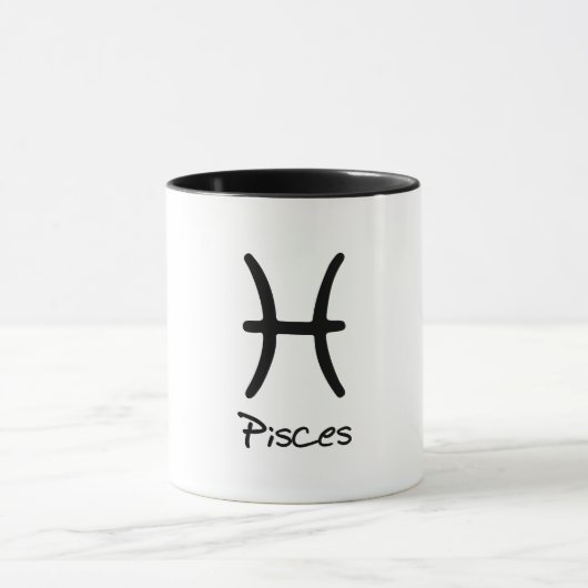 Pisces Zodiac Sign auf weißem Hintergrund Tasse (Zentrum)
