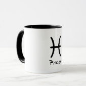 Pisces Zodiac Sign auf weißem Hintergrund Tasse (Vorderseite Links)