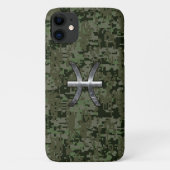 Pisces Zodiac Sign auf Woodland Camouflage Case-Mate iPhone Hülle (Rückseite)
