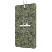Pisces Zodiac Sign auf Woodland Digital Camouflage Autolufterfrischer (Links)