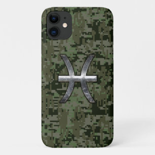 Pisces Zodiac Sign auf Woodland Digital Camouflage Case-Mate iPhone Hülle