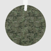 Pisces Zodiac Sign auf Woodland Green Digital Camo Ornament (Rückseite)