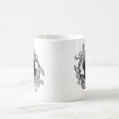 Pisces Zodiac Sign Basic Minimalistisch Retro Blac Kaffeetasse (Mittel)