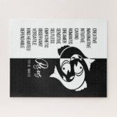 Pisces Zodiac Sign, Black & White Jigsaw Puzzle (Horizontal)