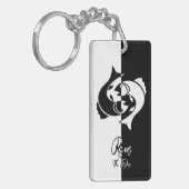 Pisces Zodiac Sign, Black & White Schlüsselanhänge Schlüsselanhänger (Vorderseite links)