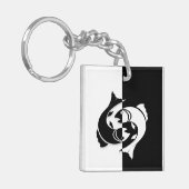 Pisces Zodiac Sign, Black & White Schlüsselanhänge Schlüsselanhänger (Vorderseite links)