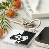 Pisces Zodiac Sign, Black & White Schlüsselanhänge Schlüsselanhänger (Vorderseite rechts)