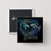 Pisces Zodiac Sign Button (Vorne & Hinten)