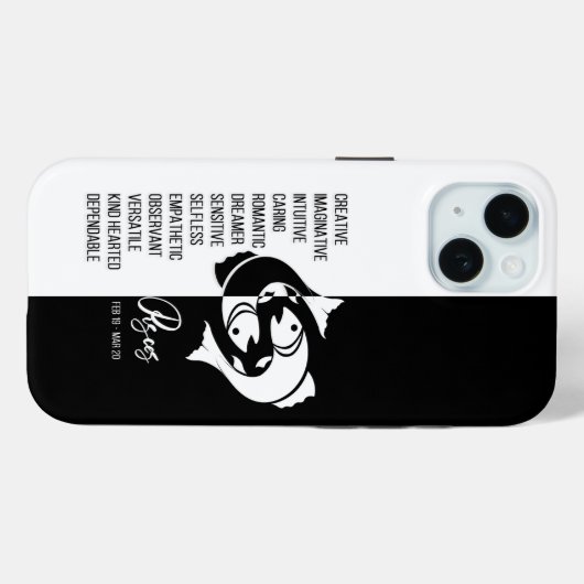Pisces Zodiac Sign Case-Mate iPhone Hülle (Rückseite (Horizontal))