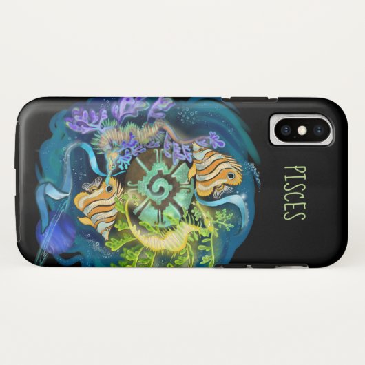 Pisces Zodiac Sign Case-Mate iPhone Hülle (Rückseite (Horizontal))