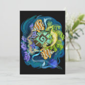 Pisces Zodiac Sign Einladung (Stehend Vorderseite)