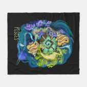 Pisces Zodiac Sign Fleecedecke (Vorderseite (Horizontal))