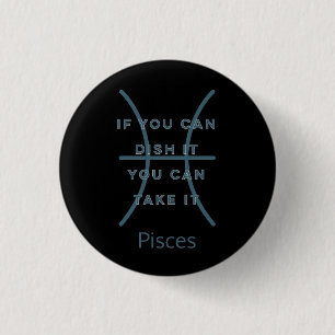 Pisces Zodiac Sign Fusion Zitat Blue Text Geburtst Button