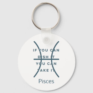 Pisces Zodiac Sign Fusion Zitat Blue Text Geburtst Schlüsselanhänger