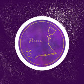 Pisces Zodiac Sign Gold Foil Constellation Runder Aufkleber