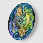 Pisces Zodiac Sign Große Wanduhr (Winkel)