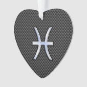 Pisces Zodiac Sign im Carbon Fiber Style Ornament (Vorderseite)