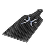 Pisces Zodiac Sign im Carbon Fiber Style Schneidebrett (Ecke)