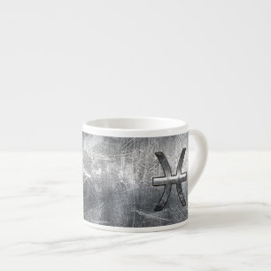 Pisces Zodiac Sign im Grunge-Stil Espressotasse