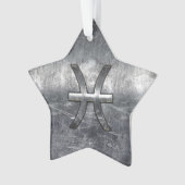 Pisces Zodiac Sign im Grunge-Stil Ornament (Vorderseite)
