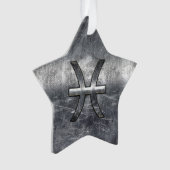 Pisces Zodiac Sign im Grunge-Stil Ornament (Vorderseite)
