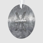 Pisces Zodiac Sign im Grunge-Stil Ornament (Vorderseite)
