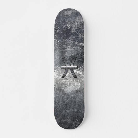 Pisces Zodiac Sign im Grunge-Stil Skateboard (Vorne)