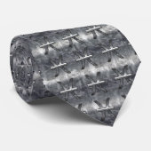 Pisces Zodiac Sign in Grunge Silver Steel Style Krawatte (Gerollt)