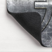 Pisces Zodiac Sign in Grunge-Stahl-Dekoration Mousepad (Ecke)