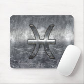 Pisces Zodiac Sign in Grunge-Stahl-Dekoration Mousepad (Mit Mouse)