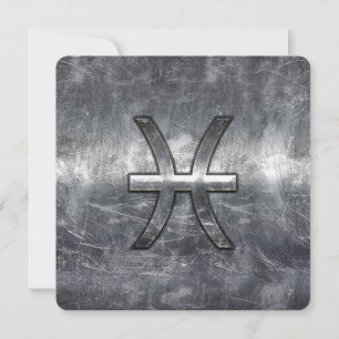 Pisces Zodiac Sign in Grunge-Stahlindustrie Druck