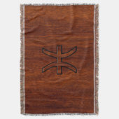 Pisces Zodiac Sign in Mahogany Wood Style Decke (Vorderseite Vertikal)