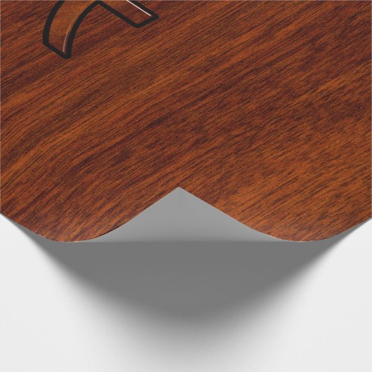 Pisces Zodiac Sign in Mahogany Wood Style Geschenkpapier (Ecke)