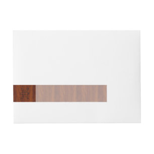 Pisces Zodiac Sign in Mahogany Wood Style Rundum-Adressaufkleber