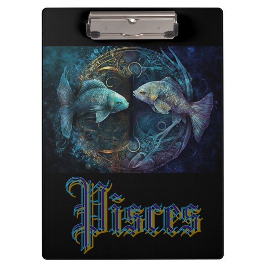 Pisces Zodiac Sign Klemmbrett (Vorderseite)
