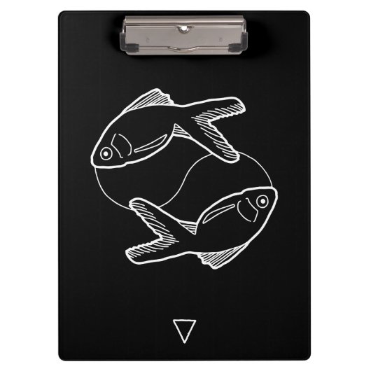 Pisces Zodiac Sign Klemmbrett (Vorderseite)