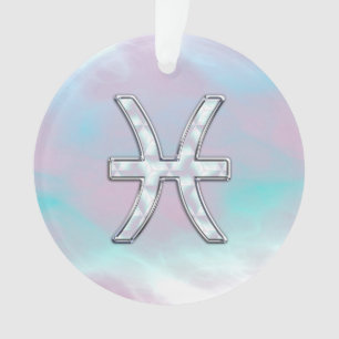 Pisces Zodiac Sign Mother of Pearl style Ornament