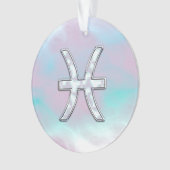 Pisces Zodiac Sign Mother Pearl Style Ornament (Vorderseite)