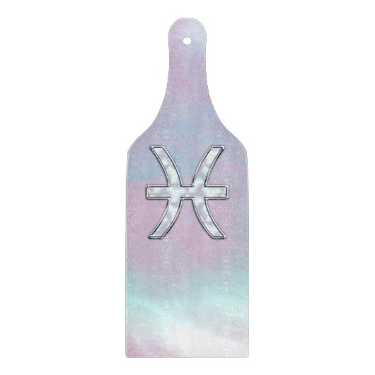 Pisces Zodiac Sign Mother Pearl Style Schneidebrett (Vorderseite)