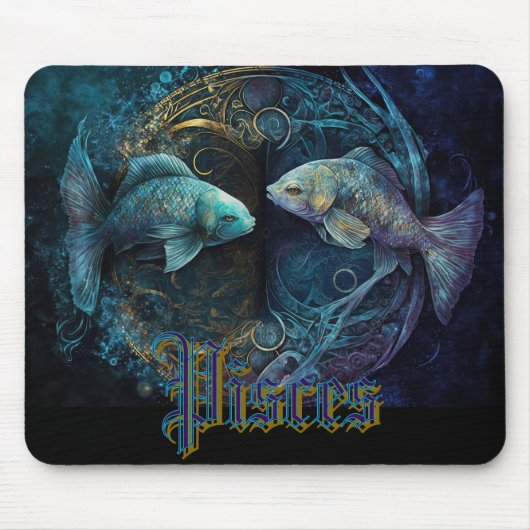 Pisces Zodiac Sign Mousepad (Vorne)
