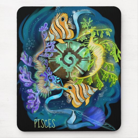 Pisces Zodiac Sign Mousepad (Vorne)