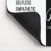 Pisces Zodiac Sign Mousepad, Black & White Mousepad (Ecke)