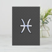 Pisces Zodiac Sign on Carbon Fibre Print (Stehend Vorderseite)