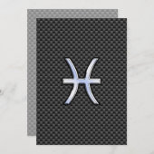 Pisces Zodiac Sign on Carbon Fibre Print (Vorne/Hinten)