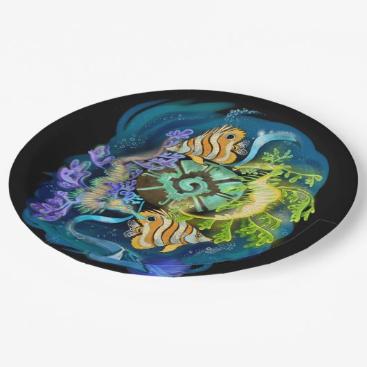 Pisces Zodiac Sign Pappteller (Schrägansicht)