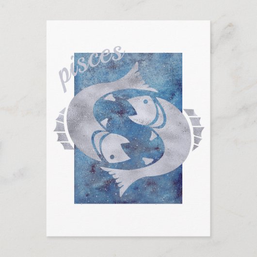 Pisces Zodiac Sign Postcard Postkarte (Vorderseite)