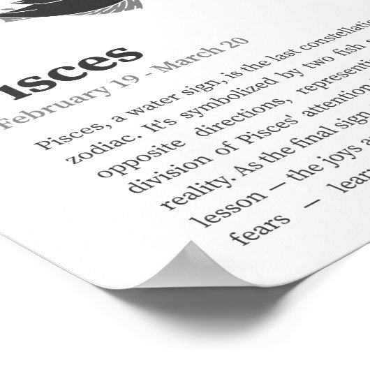 Pisces Zodiac Sign Poster (Ecke)